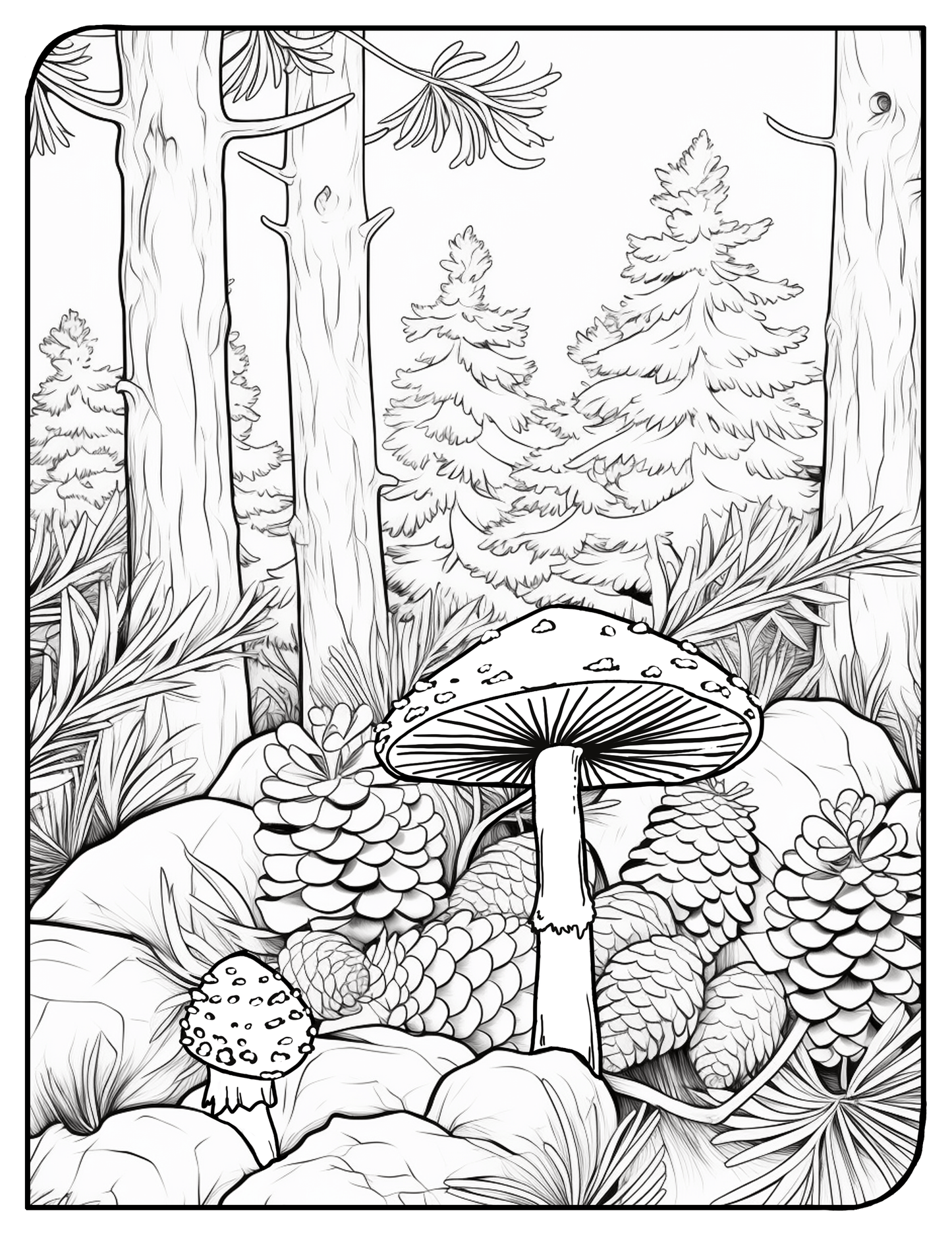 MUSHROOMS: Coloring Book for Adults