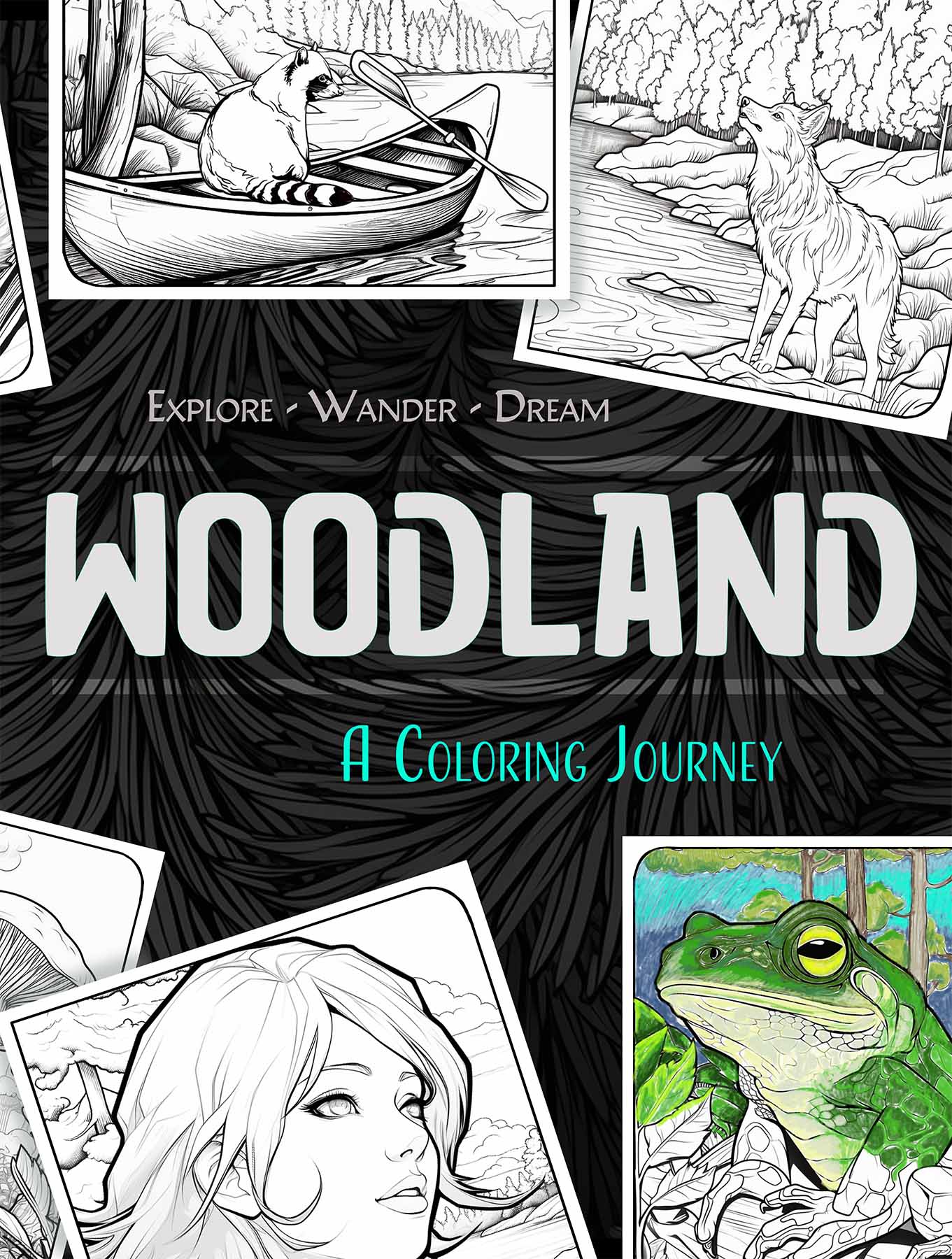WOODLAND: Coloring Book - Animals and Landscape