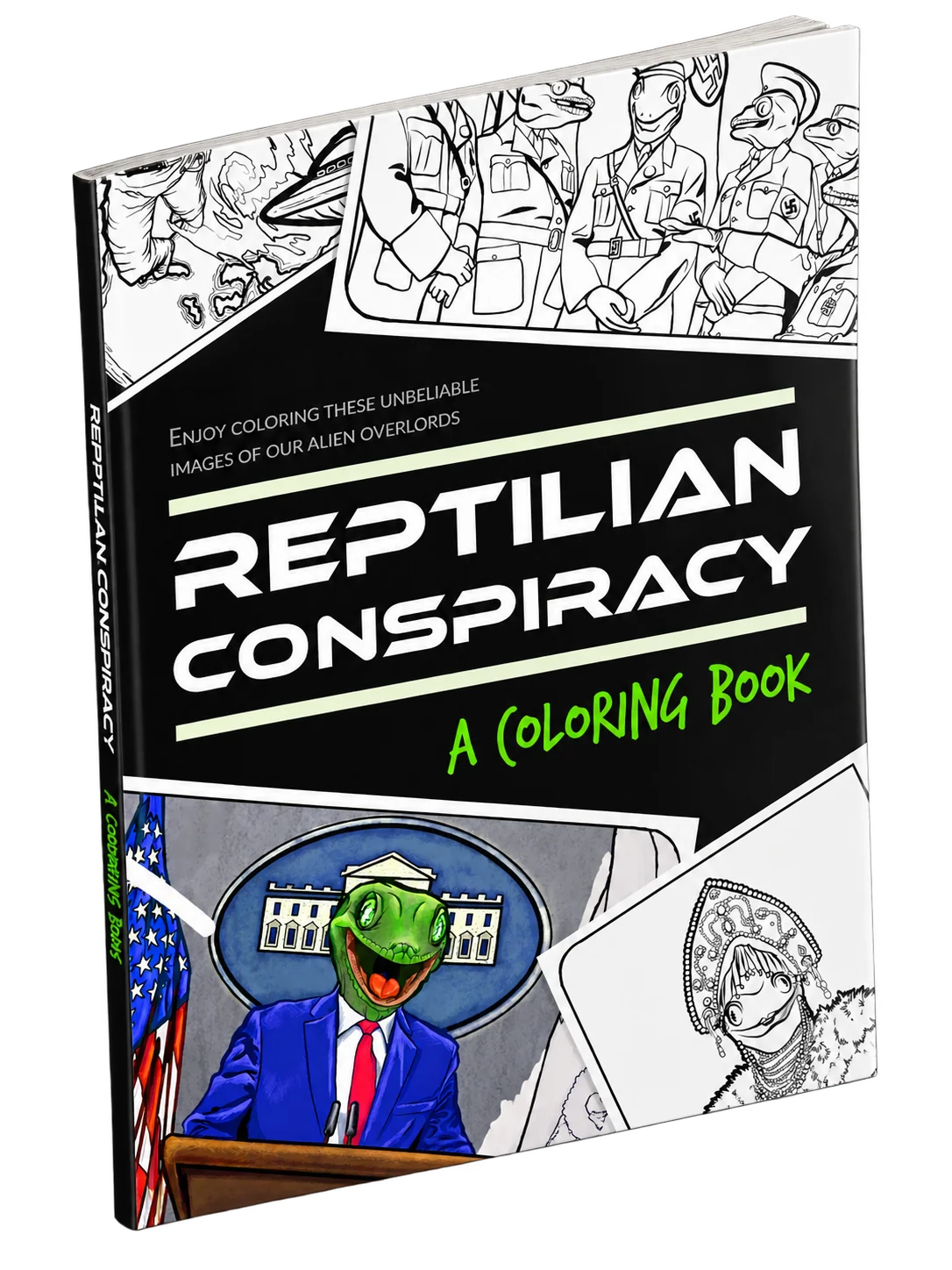 Reptilian Conspiracy Coloring Book cover