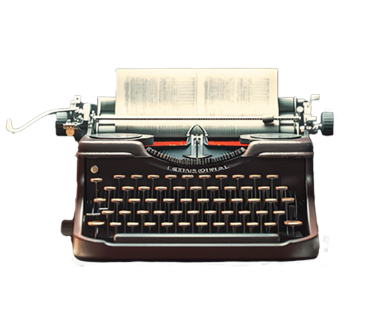 Illustration of a red vintage typewriter